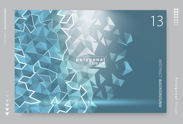 向量抽象多边形图案。创意几何插图折纸风格与梯度。图片下载