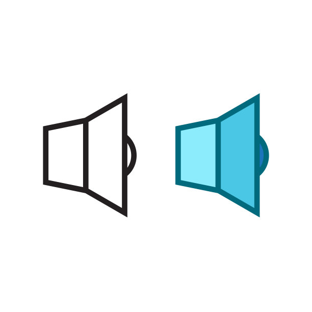 扬声器logo图标插图五颜六色，轮廓分明图片下载