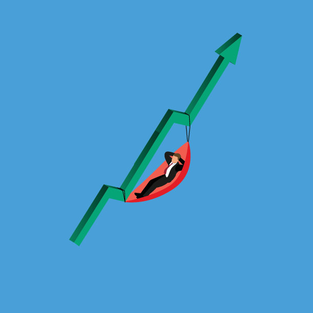 男性商人放松上升箭头3d图片下载