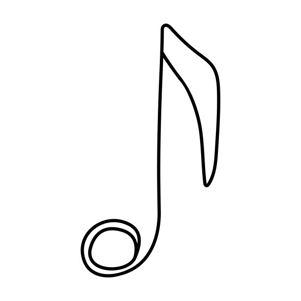 音乐笔记涂鸦线图标。图片下载