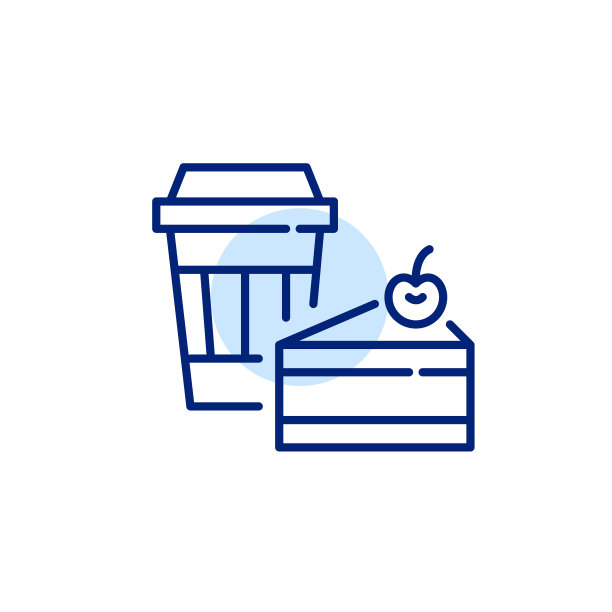 外带杯咖啡和一块蛋糕。咖啡店里的甜点。像素完美，可编辑的笔画线图标图片下载