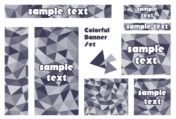 三角形马赛克图案的网页横幅设置图片下载