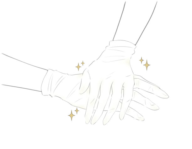 插图的手戴手套和做手护理图片下载