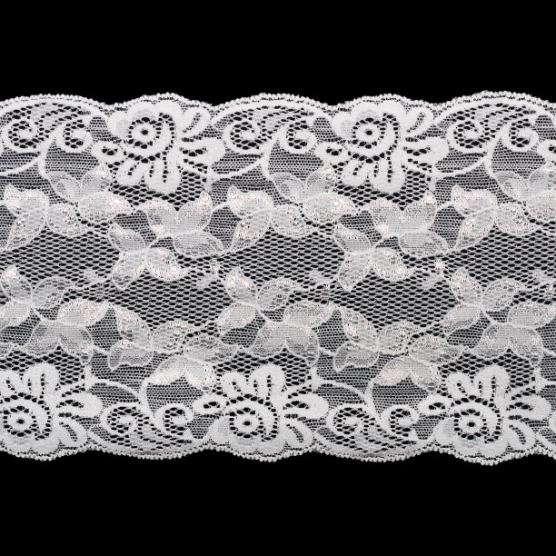 白色碎花花边孤立在黑色图片下载