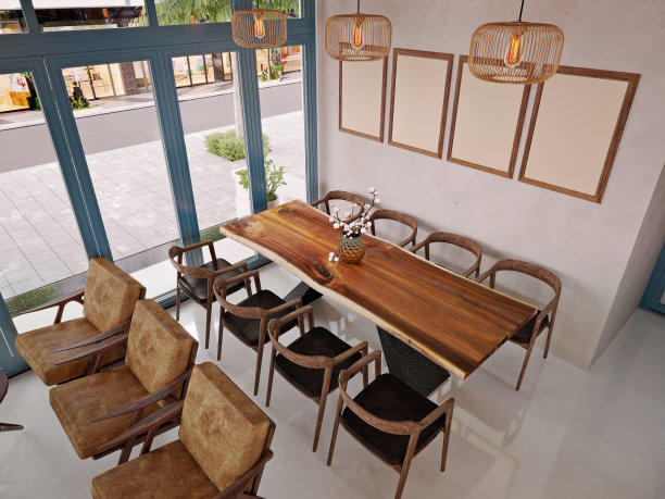 咖啡店，浓缩咖啡的3d渲染图片下载