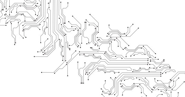 白底黑色电路图。图片下载