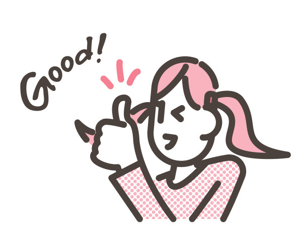 小女孩微笑着竖起大拇指[矢量插图]图片下载