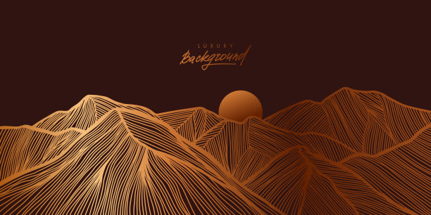 日式线性金山。线性山图片下载