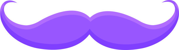 有趣的蓝色胡子，派对模板，小丑胡子的矢量插图图片下载