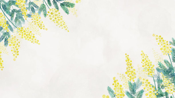 背景含羞草水彩剪纸背景图片下载