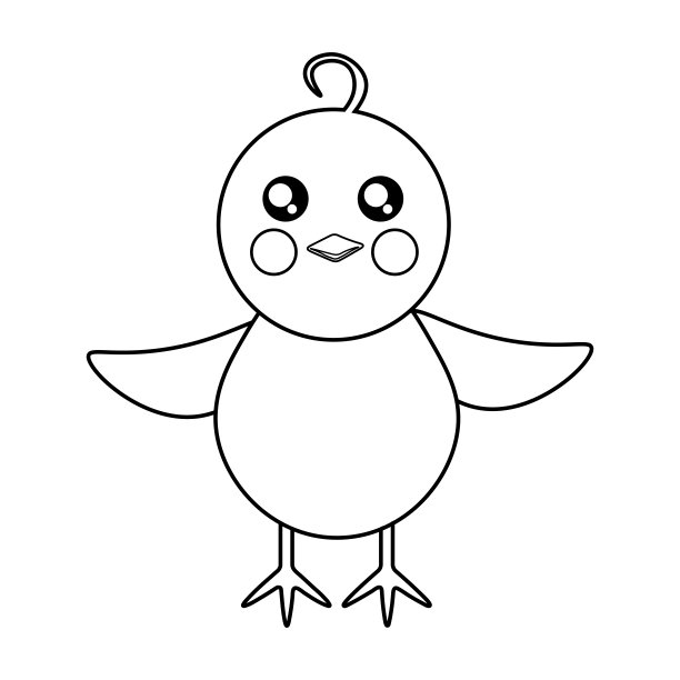 给直翅鸡上色图片下载