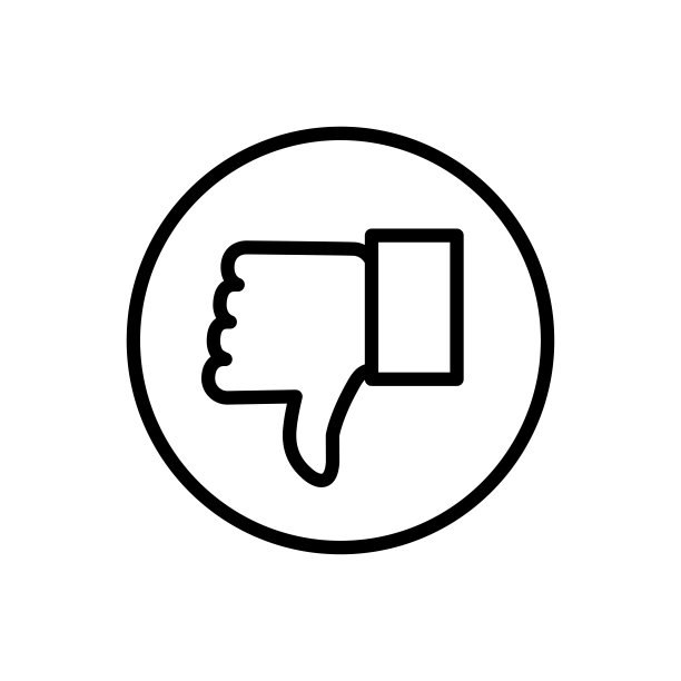 拇指向上-拇指向下图标矢量设计模板在白色背景图片下载