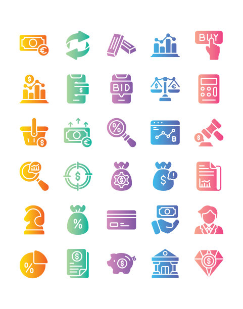 交易图标设置30孤立的白色背景图片下载