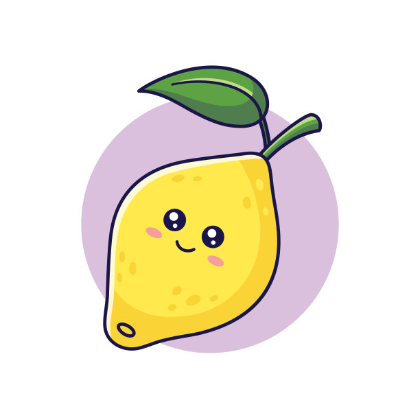 可爱的卡哇伊柠檬角色。矢量手绘卡通图标插图。涂鸦风格的柠檬角色。图片下载