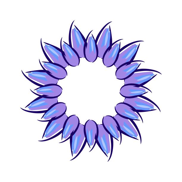 番红花花瓣圆。夏弗兰点缀。植物边界明信片。图片下载