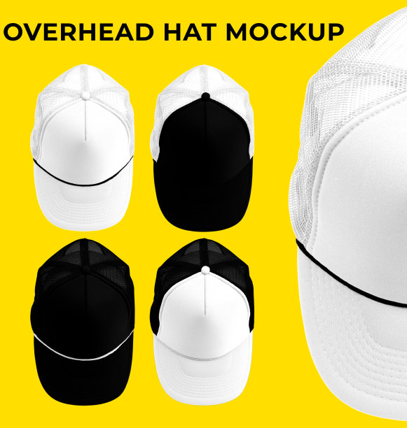 顶部的帽子模型与高分辨率和黑色和白色，使它很容易改变颜色图片下载