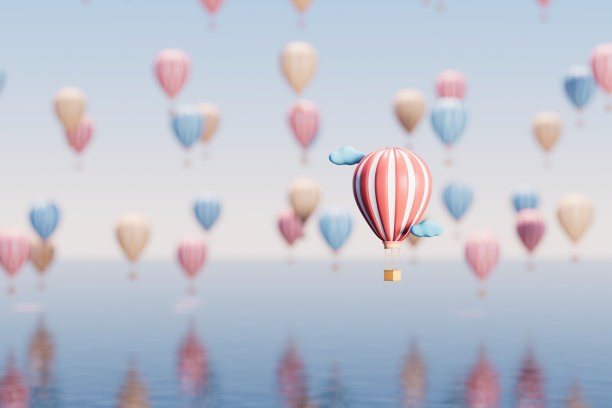 三维渲染热气球图片下载