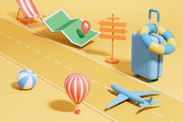 3d渲染旅游标题图图片下载