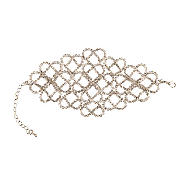 复古白金手镯孤立的白色背景图片下载