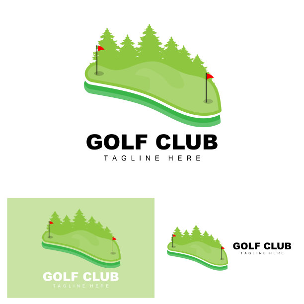 高尔夫球，矢量杆高尔夫。户外运动游戏，纪律设计，图标模板图片下载