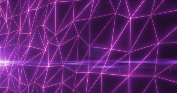 抽象的紫色线条和三角形发光的高科技数字能量抽象背景图片下载