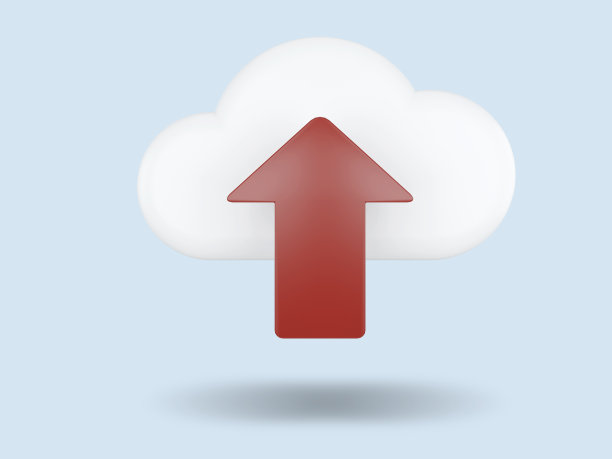 上传。云计算概念。3D渲染插图。图片下载