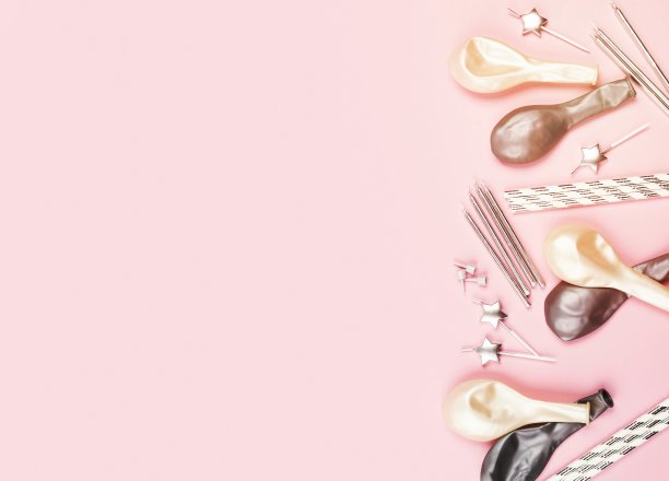 生日元素排列顶视图图片下载