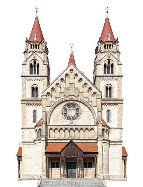 维也纳阿西西圣方济各教堂的正面图片下载