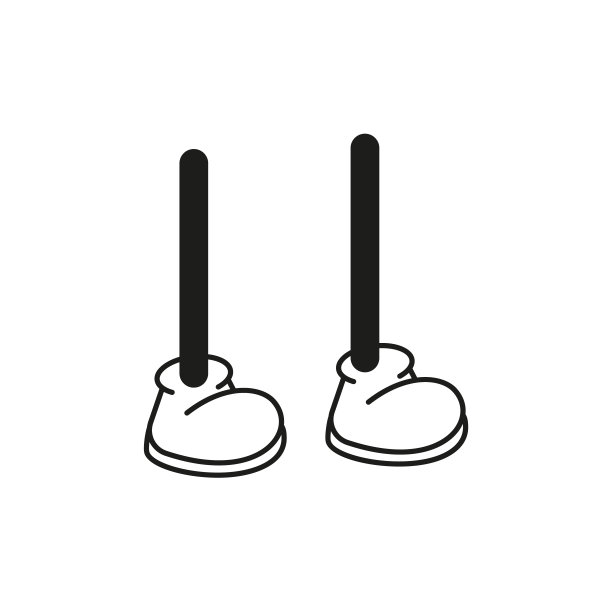 卡通矢量行走的脚在运动鞋或运动鞋上粘腿在不同的位置图片下载