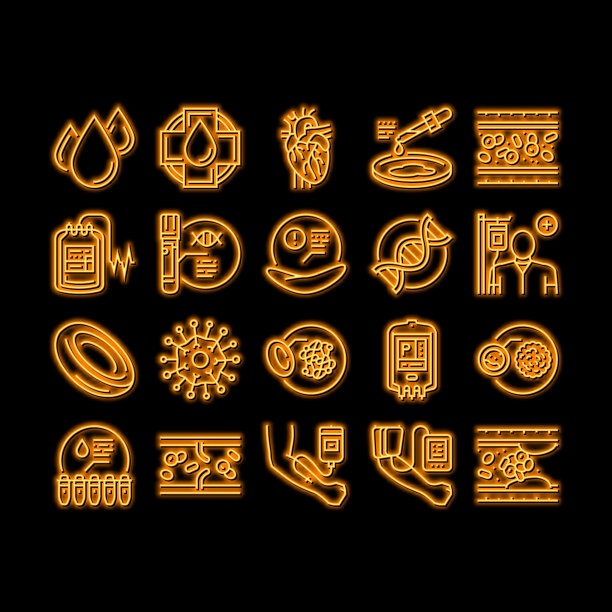 血压测量小工具霓虹灯发光图标说明图片下载