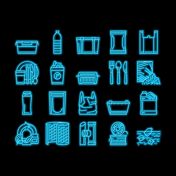塑料配件和用具霓虹灯发光图标图片下载