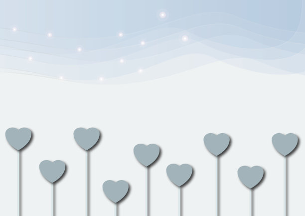 蓝色背景上的红心图片下载