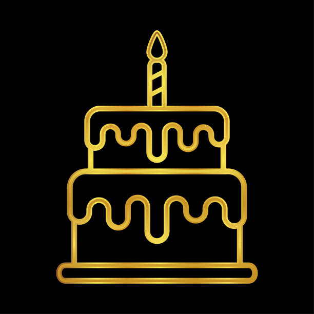 生日蛋糕图标，生日蛋糕标志矢量插图为图形和网页设计图片下载