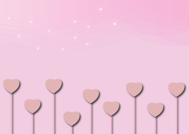 粉红色背景上的爱心图片下载