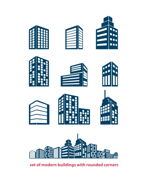 建筑和房地产城市插图。商业演示的抽象背景图片下载