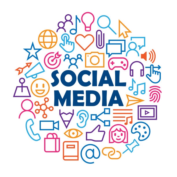 社交媒体丰富多彩的经营理念图片下载