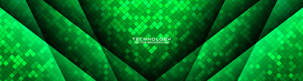 三维绿色几何抽象背景重叠层的黑暗空间与菱形图案装饰。图形设计元素切割效果风格的概念，横幅，传单，卡片或小册子封面图片下载
