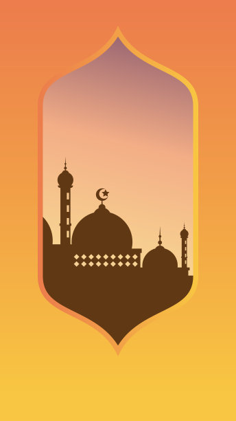伊斯兰背景模板的社会媒体故事模板与复制空间区域图片下载