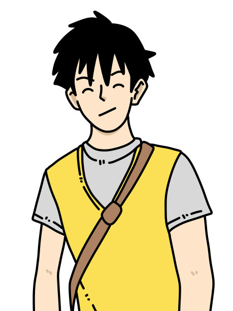 白色背景的可爱男人卡通图片下载