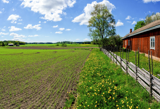 传统的斯堪的纳维亚乡村景观图片下载