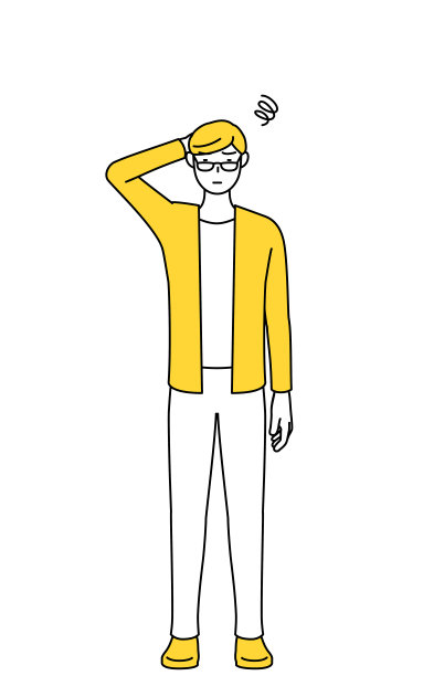 一个穿着随意的年轻人痛苦地挠着头。图片下载