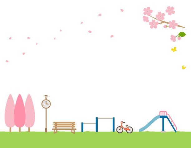 春天公园插图背景材料图片下载