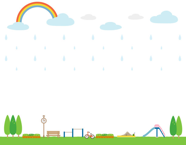 一个多雨的公园背景材料的说明图片下载