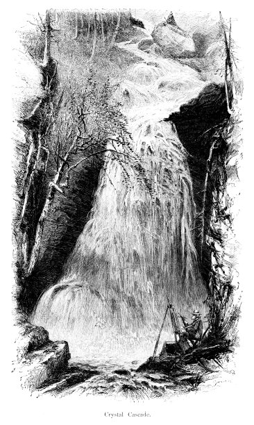 水晶瀑布，白山，新罕布什尔州，美国，地理图片下载