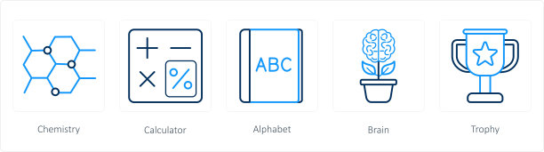 一套5学校图标化学，计算器，字母图片下载