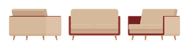 米色小沙发家具套装图片下载