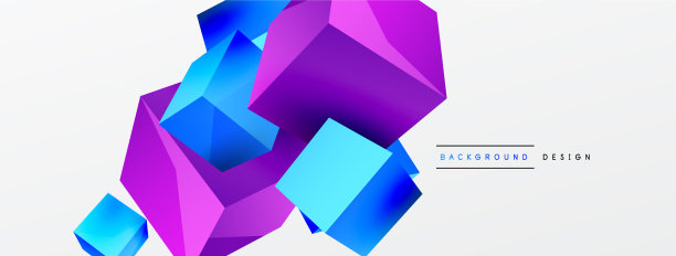 三维立方体抽象背景组成图片下载