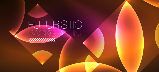 闪亮的霓虹灯几何抽象背景发光图片下载