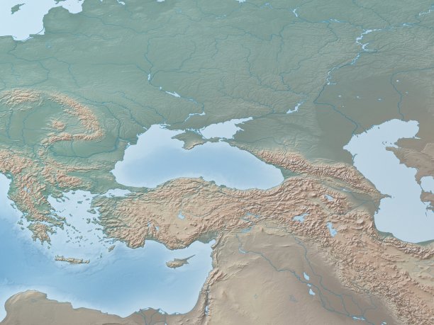 欧洲印度中东3D渲染地形图彩色股票照片图片下载