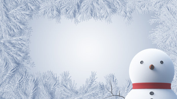 圣诞雪人背景3D插图图片下载